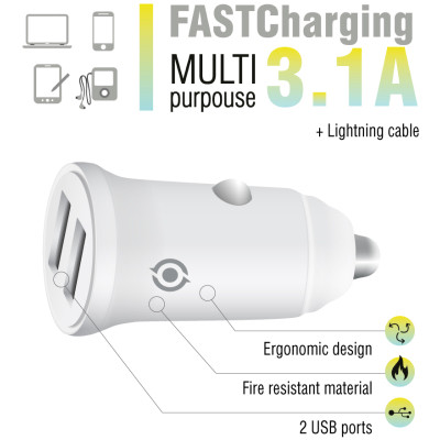 Зарядний пристрій Piko CC-312 (2USB3,1A) + Lightning cable (1283126538810) Вінниця - фото 3