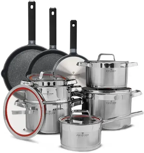 Zwieger Klassiker Комплект Garnków Z Pokrywkami 11 El + Сковорідки Vesna 20 24 28Cm (Zwk27) Киев - изображение 1