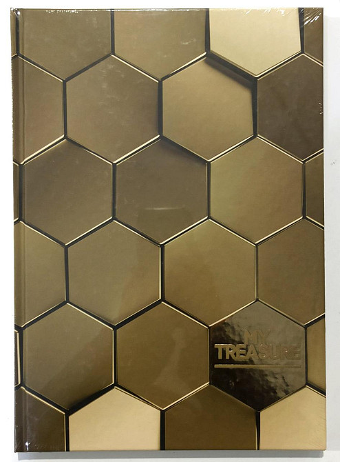 Книга канцелярська А4 "Аркуш" Prestige Золоті соти, 96 арк, клітинка, офсет, тверда, обкл, 1В989, шт Київ - фото 1