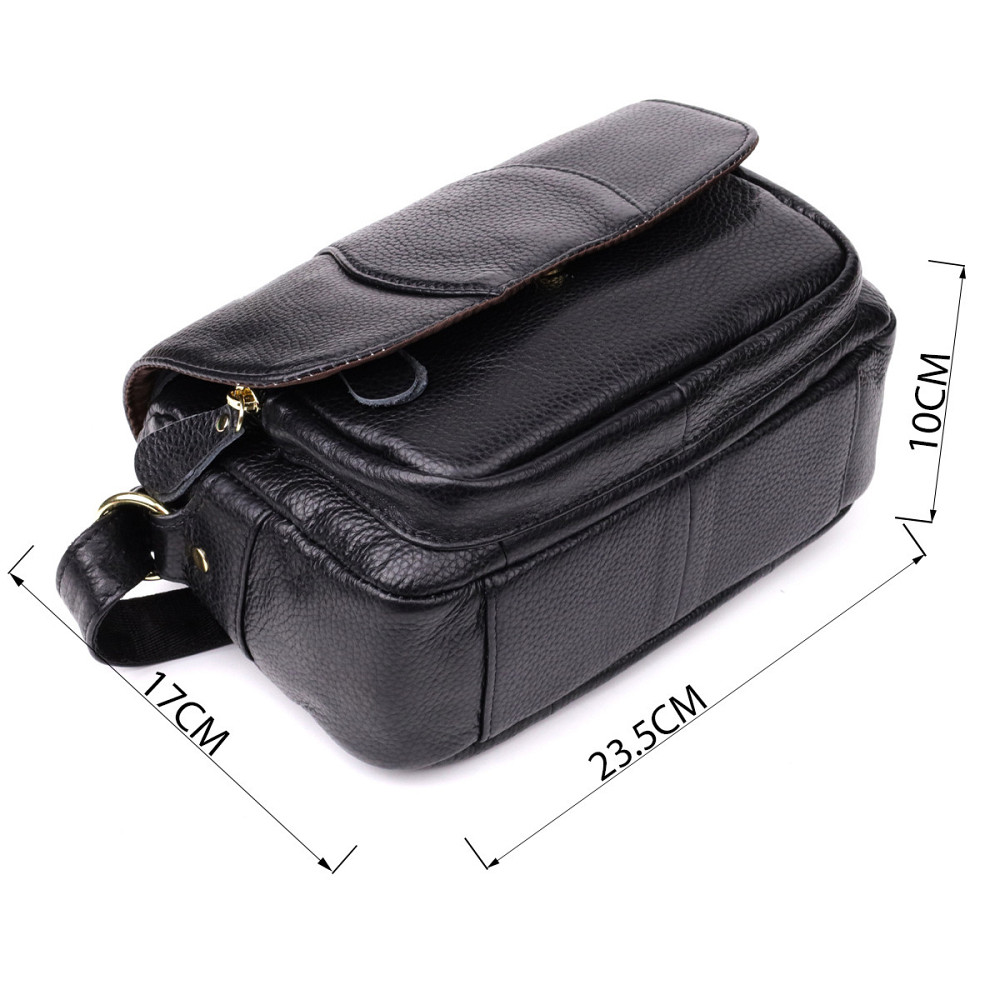 Качественная сумка из натуральной кожи для стильных женщин Vintage 22972 Черный Киев - изображение 3