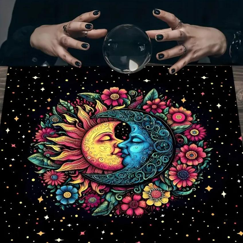 Алтарная скатерть для карт Таро и Рун. Скатерть для гадания 75*75 см. 