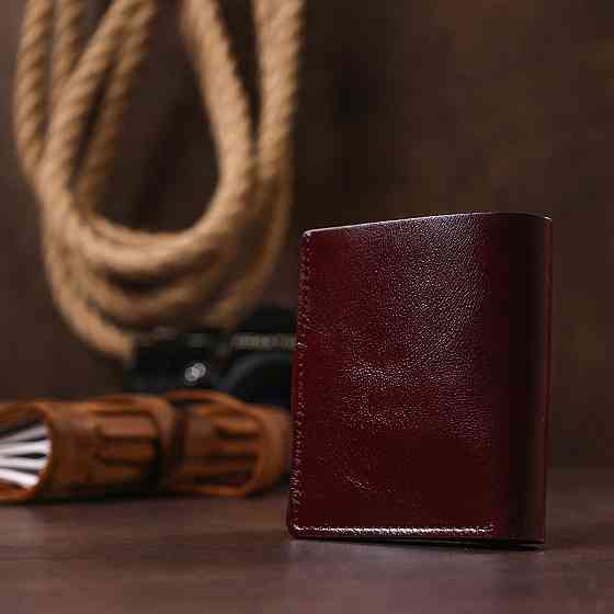 Классическое кожаное портмоне Бордовый (SHVIGEL) Киев