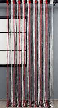 Штори-нитки "Кісея" з люрексом Червоний з чорним і білим 300х300см 1 шт (61-095) Київ
