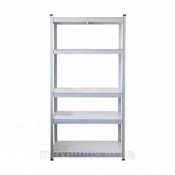 Металлический стеллаж для склада гаража и дома 180х90х40 прочный стеллаж с полками  разборной белый Мостиська
