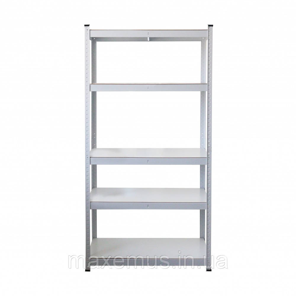 Металлический стеллаж для склада гаража и дома 180х90х40 прочный стеллаж с полками  разборной белый Мостиська - фото 4