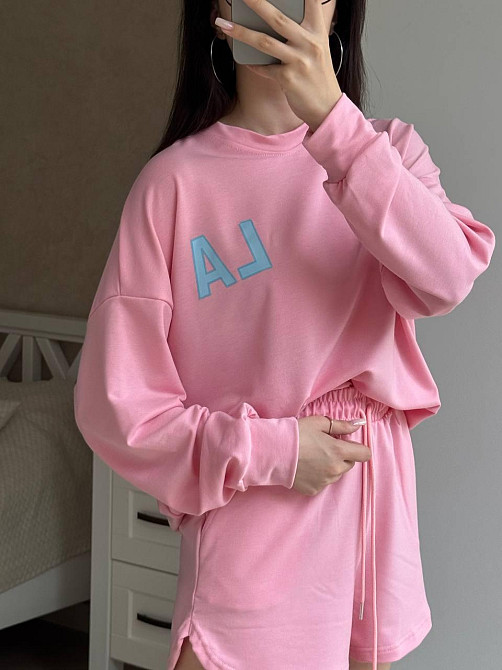 Жіночий прогулянковий костюм двійка: кофта і шорти турецька двонитка Одеса - фото 3