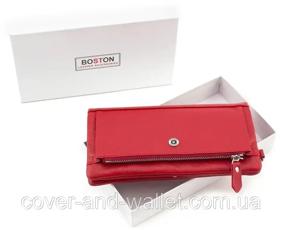 Стильний жіночий шкіряний гаманець клатч бірюзового кольору Boston B 213 Київ - фото 9