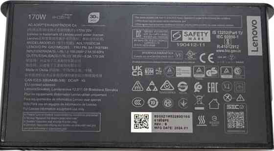 Lenovo 20v 8.5A 170 w USB pin Square Оригінальний блок живлення Харків