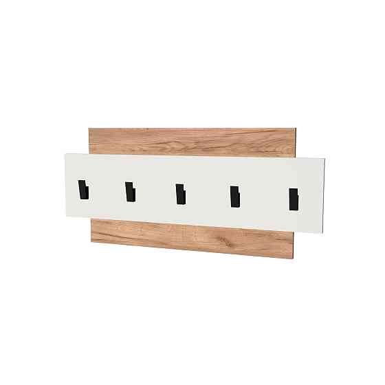 Вешалка настенная Эверест Нордик-800 80х3х36 см Белый + Дуб крафт золотой (DTM-5519) Львов