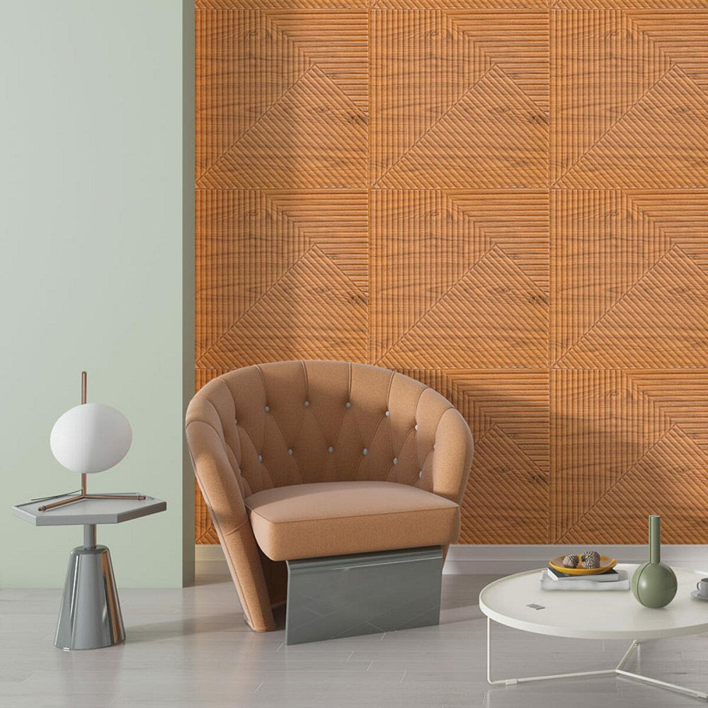 Самоклеюча декоративна 3D панель Бамбук Дерево Золото 500х500х5мм SW-00002885 Київ - фото 5