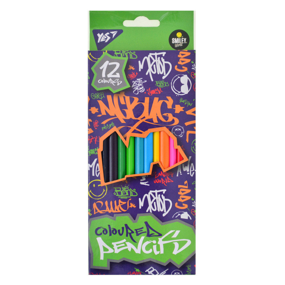 Олівці кольорові "Yes" 12 кол. 290529 "Smiley World Pattern", шт Київ - фото 1