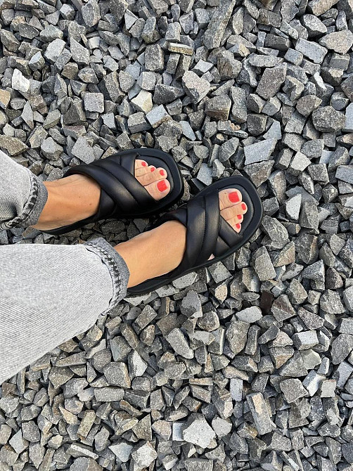 teona Шльопанці жіночі TEONA 265 чорні (літо, шкіра натуральна) (5247) Коломия - фото 10