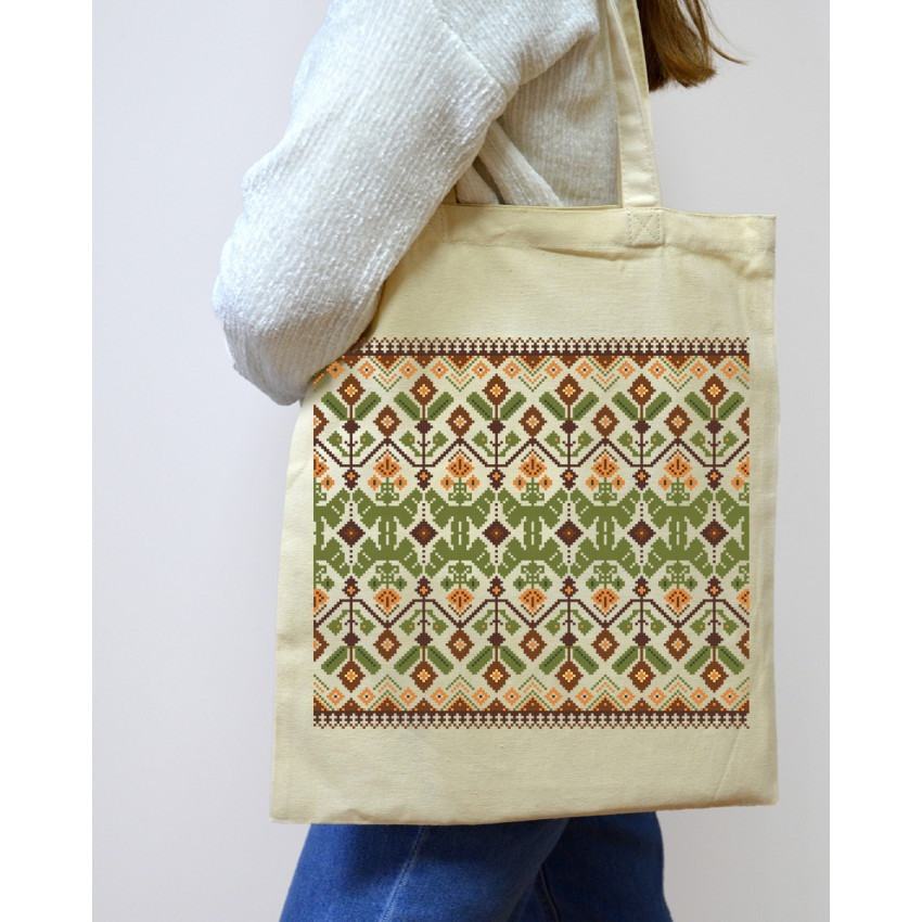 Екошопер BookOpt BK 4111 Карпатська вишивка бежевий Киев - изображение 3
