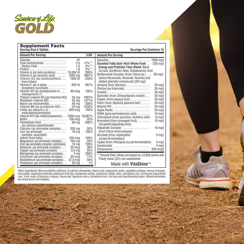 Мультивітаміни та мінерали, Nature's Plus Multi-Vitamin &amp; Mineral Source of Life 90 Mini-Tablets Луцьк - фото 2