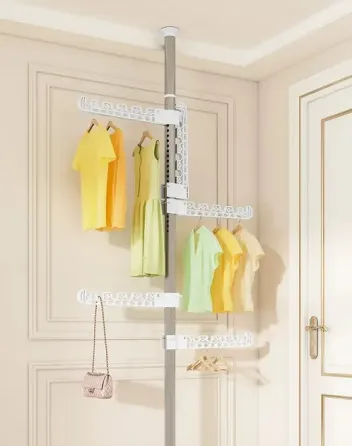 Вертикальная телескопическая вешалка - сушилка для одежды от пола до потолка 4 вешалки Коломия