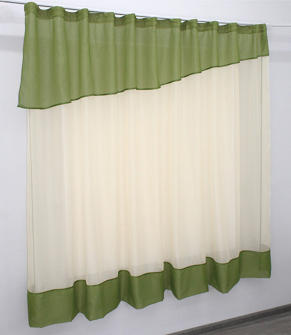 Кухонная занавеска VR-Textil № 047к бежевый с оливковым 280х170 см (52-0348) Киев - изображение 2