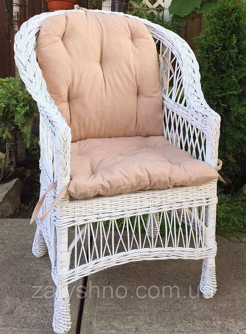 Крісло плетене з рожевою накидкою Київ - фото 7