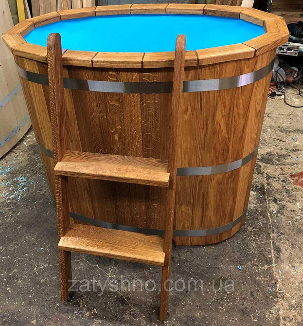 Купель дубова овальна з поліпропіленовою вставкою 120*75*110 Київ - фото 2