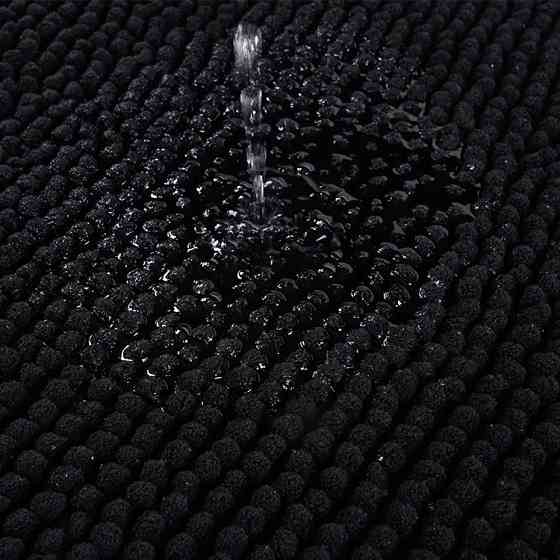 Килимок для ванни та душу Bathlux довгий м'який ворс прогумований, нековзкий 80*50 Чорний Кам'янець-Подільський