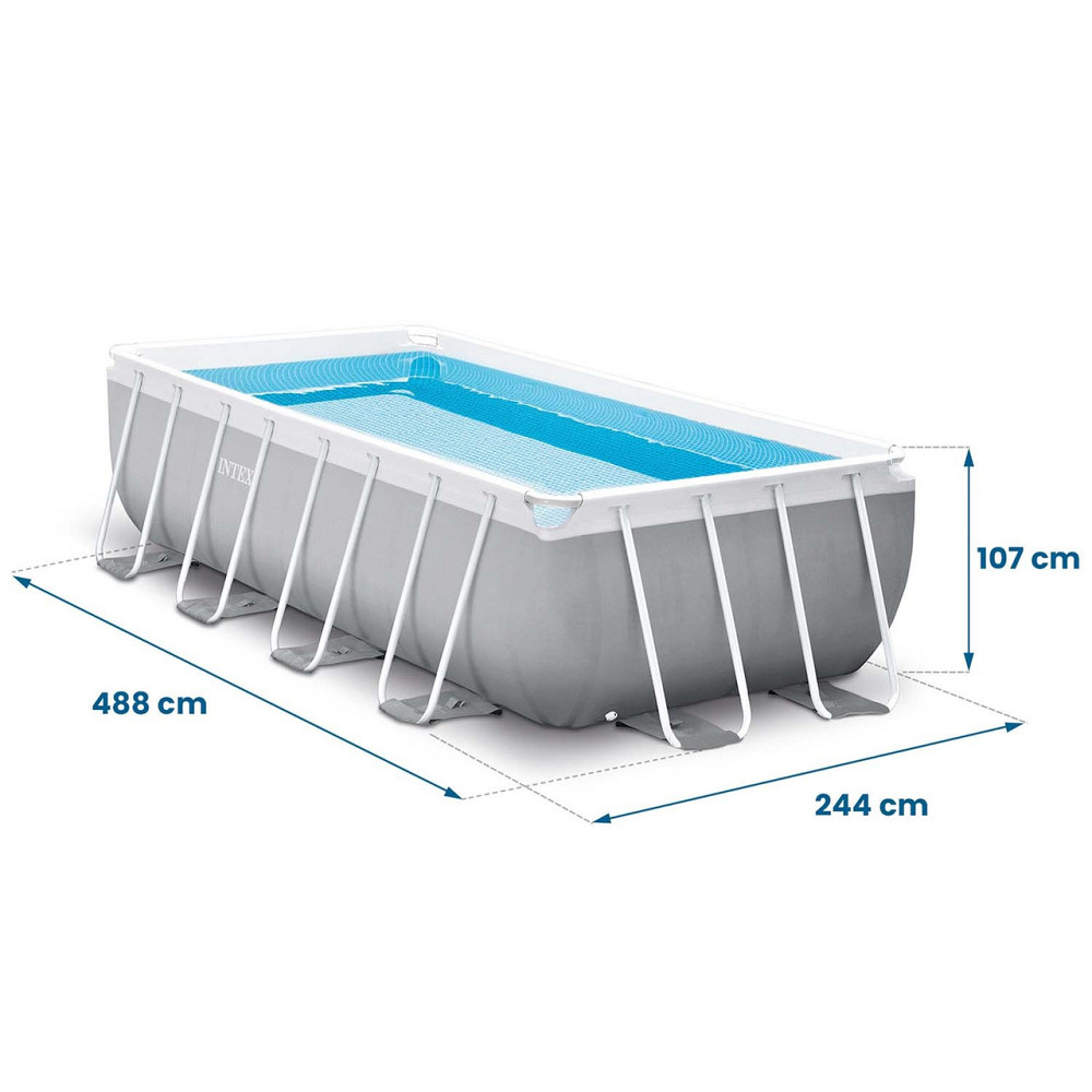 Басейн каркасний прямокутний 21в1 INTEX 26792, 488 x 244 x 107 см + машина для створення бульбашок Київ - фото 7