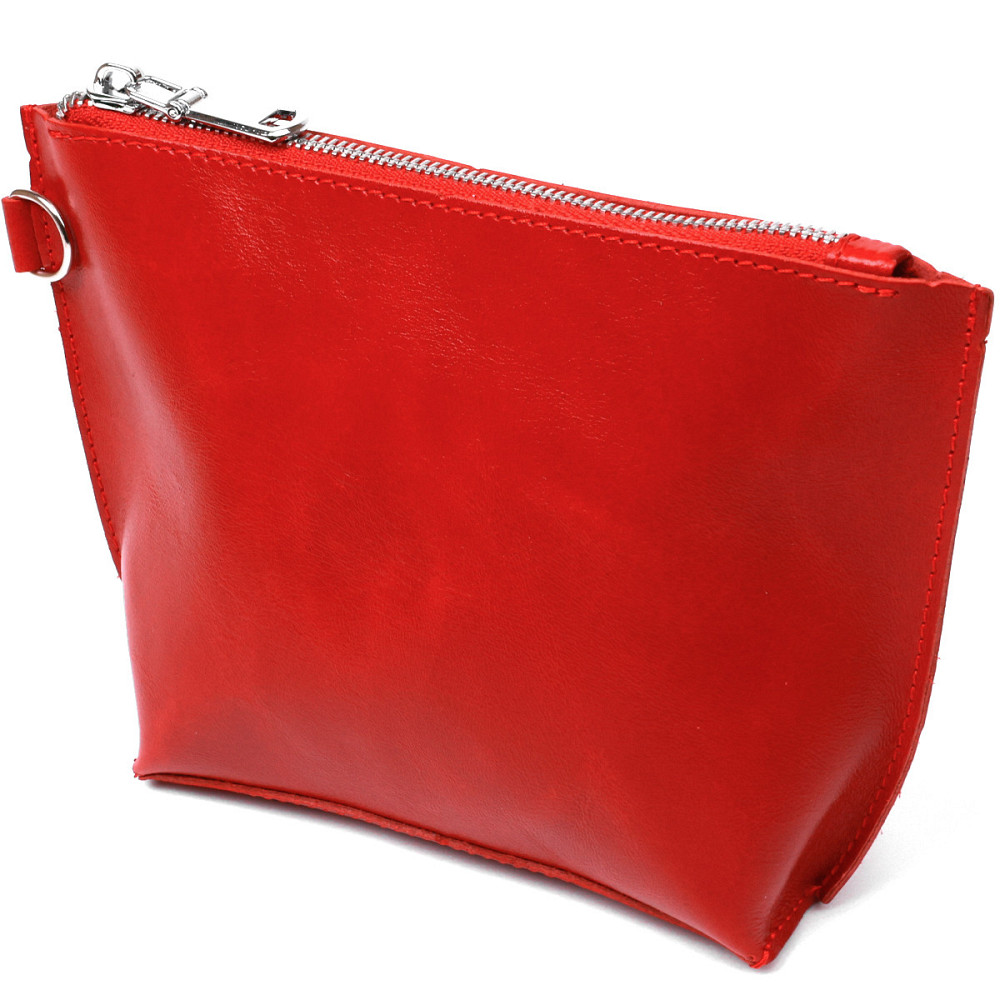 Женская глянцевая косметичка из натуральной кожи Shvigel 16410 Красный Киев - изображение 2