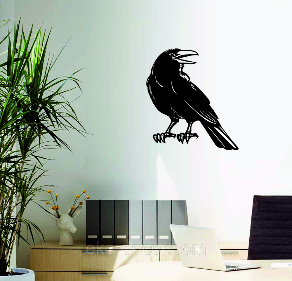 Декоративное настенное Панно «Ворон» Декор на стену 70*63 см, Черный Киев - изображение 9