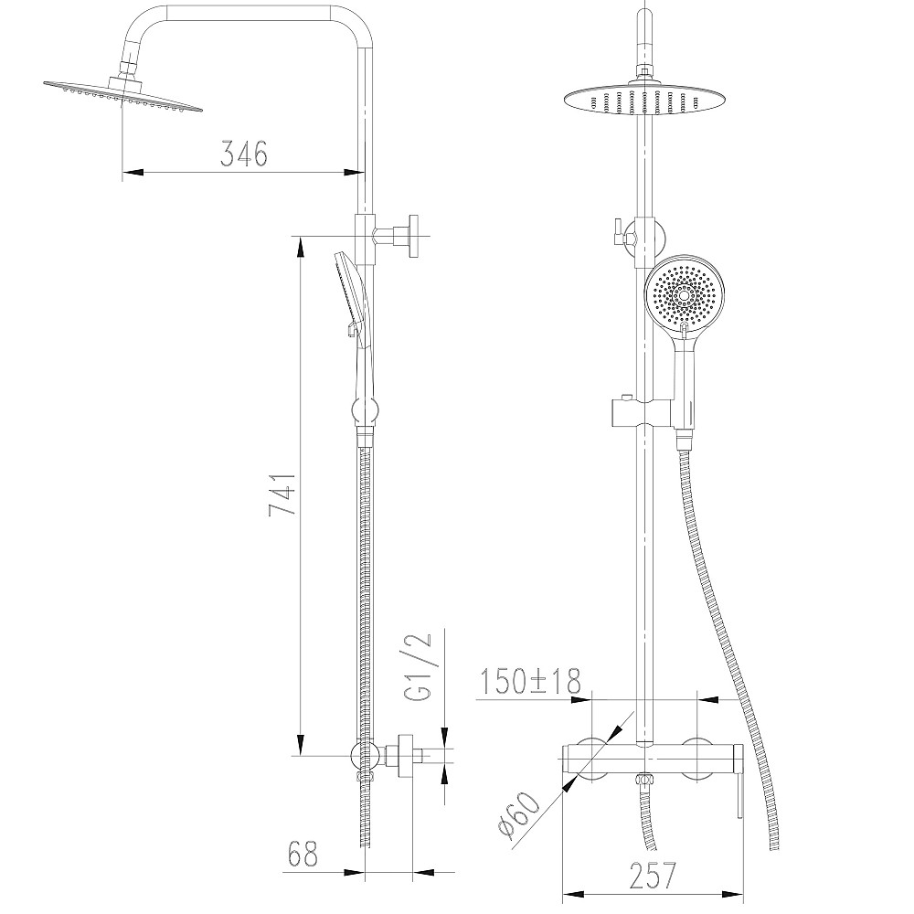 Душова система TOPAZ LOFT TLF 32702-H75-C Тернопіль - фото 6