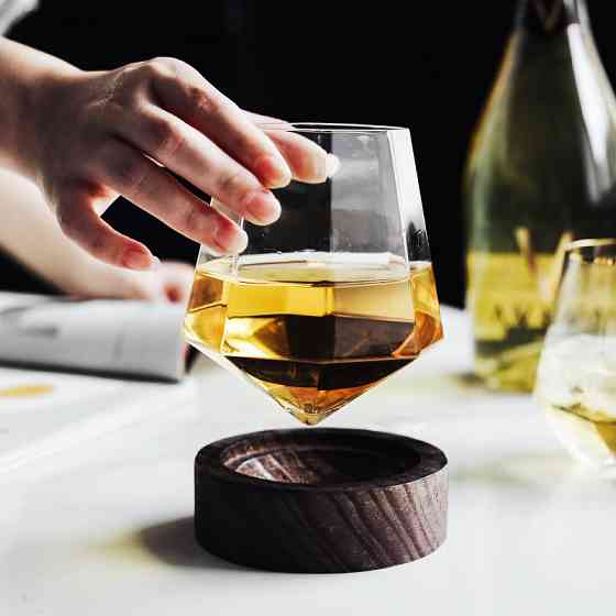 Бокалы для виски Алмаз, ЭФФЕКТНЫЕ!!! С деревянной подставкой! набор  бокалов 6 шт. Кременчуг