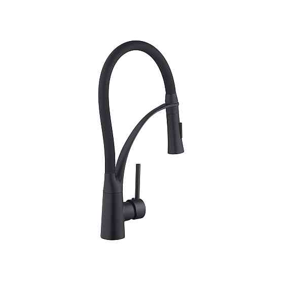 Смеситель для кухни с гибким изливом Kroner KRP Ersel - SCH03393BLK черный Киев