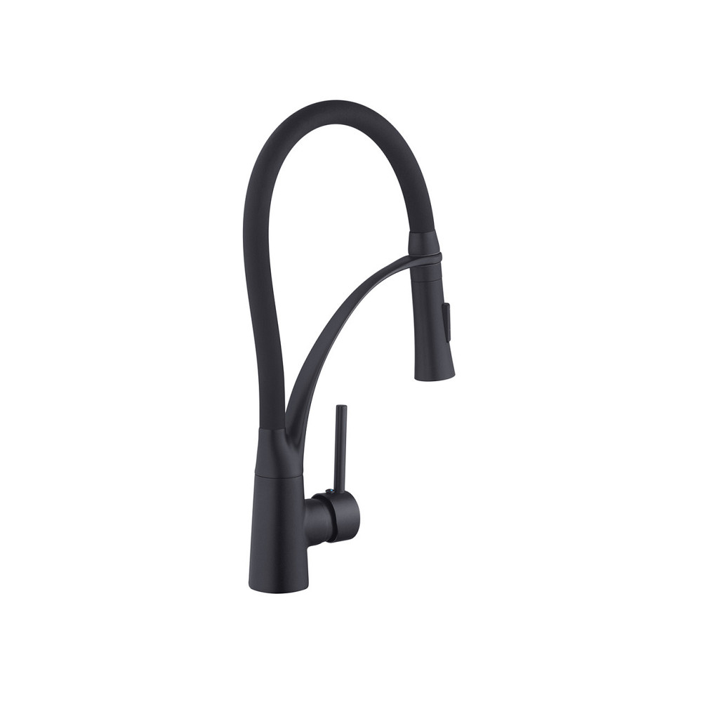 Смеситель для кухни с гибким изливом Kroner KRP Ersel - SCH03393BLK черный Киев - изображение 3