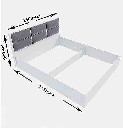 Кровать двуспальная Эверест КЛ-1400 Лайт (без основания под матрас) 140х200 см Нимфея Альба (DTM-4648) Днепр