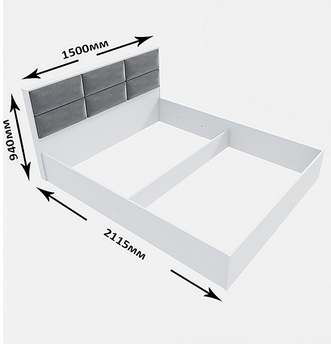 Кровать двуспальная Эверест КЛ-1400 Лайт (без основания под матрас) 140х200 см Нимфея Альба (DTM-4648) Днепр - изображение 1