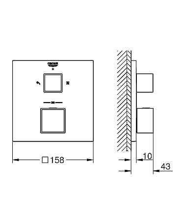 Термостат прихованого монтажу на 2 споживача Grohe Grohtherm Cube   ( 24154000 ) 31428 Харків