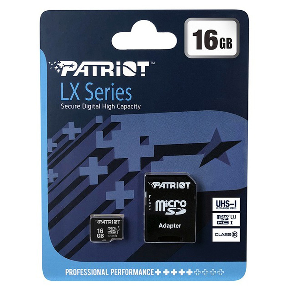 Карта памяти microSDHC (UHS-1) Patriot LX Series 16Gb class 10 (adapter SD) Киев - изображение 2