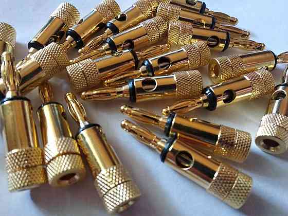 Штекер акустичний Ban gold, корпус метал, чорний Полтава