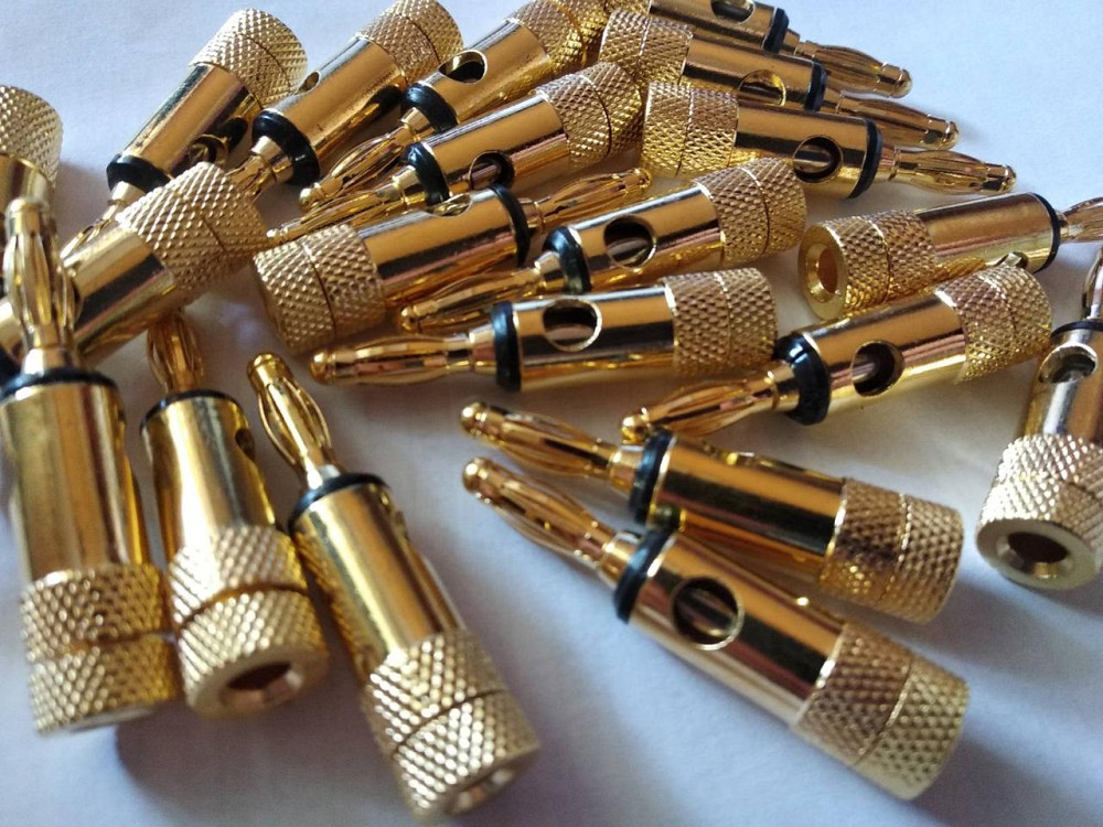 Штекер акустичний Ban gold, корпус метал, чорний Полтава - фото 1