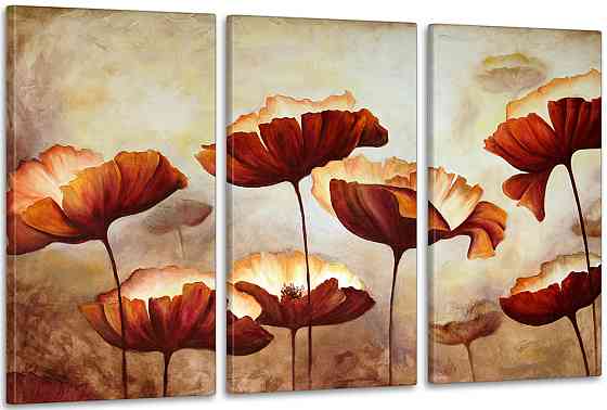 Модульна картина у вітальню/ спальню Маки   ART-007_3A Київ