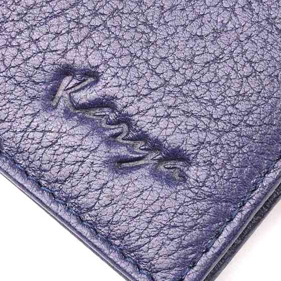 Отличный мужской зажим из зернистой кожи KARYA 21053 Синий Киев