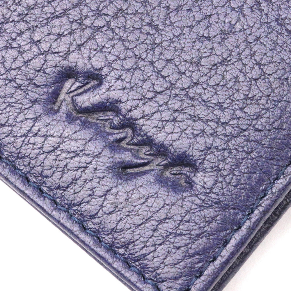 Отличный мужской зажим из зернистой кожи KARYA 21053 Синий Киев - изображение 5