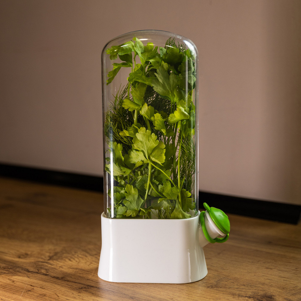 Контейнер для зберігання зелені у холодильнику 14×7×26 см ємність для зелені Білий HP-DS2-1 Коломия - фото 6