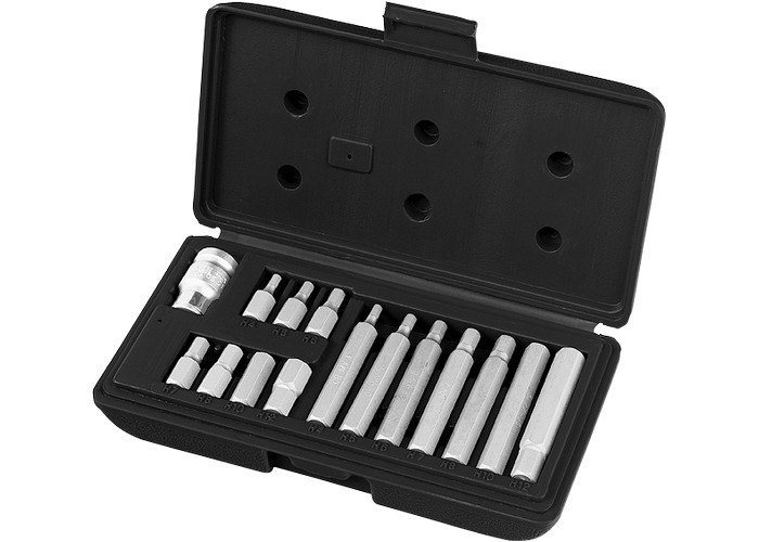 Набор бит HEX, хвостовик-шестигранник 1/2'', CrV,10 мм, 15 предм. Полтава - изображение 1