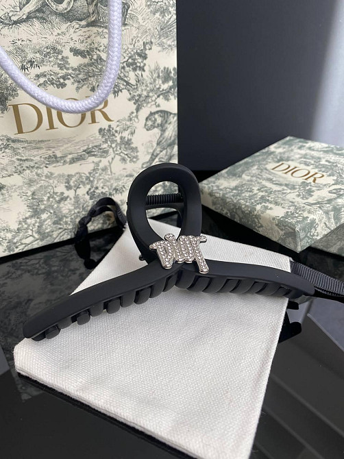 Брендова шпилька для волосся Діор Dior, чорна Одеса - фото 2