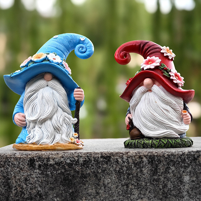 Садова фігурка Гном 12,5 см. Полістоун Блакитний Одеса - фото 8