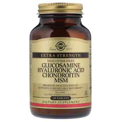 Минералы Solgar Глюкозамин, Гиалуроновая Кислота, Хондроитин и МСМ, 60 (SOL-01316) Винница