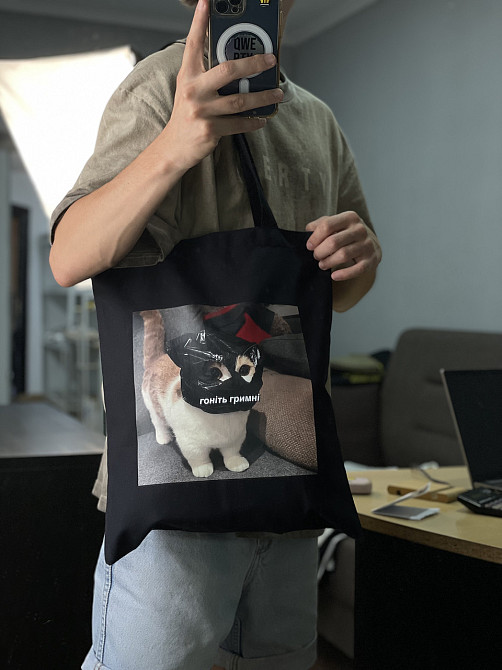 Шопер преміальний з принтом- 