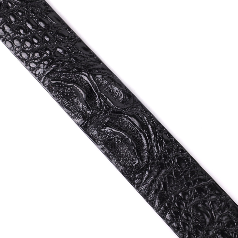 Ремінь-автомат CROCODILE LEATHER 18239 з натуральної шкіри крокодила Чорний Київ - фото 10
