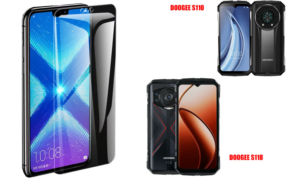 Захисне скло NeoGlass для DOOGEE S110, DOOGEE S118 – надпрозоре та стійке Київ - фото 2