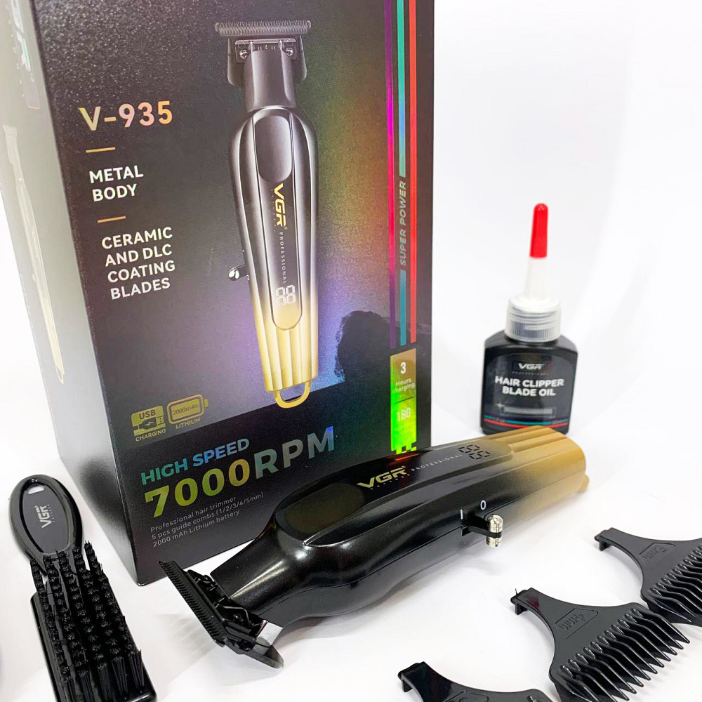 Машинка для стрижки с дополнительными насадками VGR V-935, Мужской триммер для окантовки VO-62 Львов - изображение 3