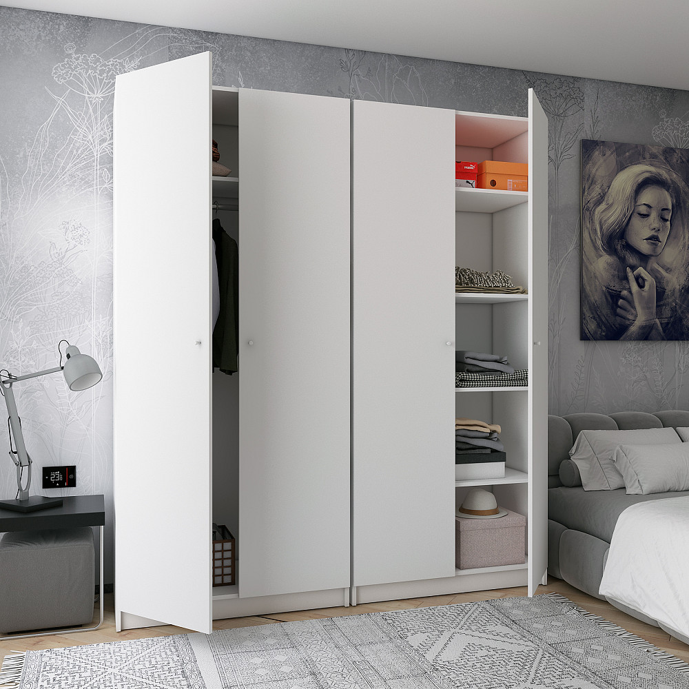 Комплект шаф для одягу з полицями Doros Промо (2 шт.) 180х48х204 см Білий (DRS-011464) Львів - фото 7