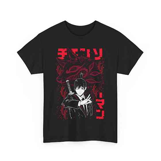 Футболка для мальчика аниме Человек-бензопила оверсайз (рост от 165 до 180 ) Черний AnimeJ0417m Днепр